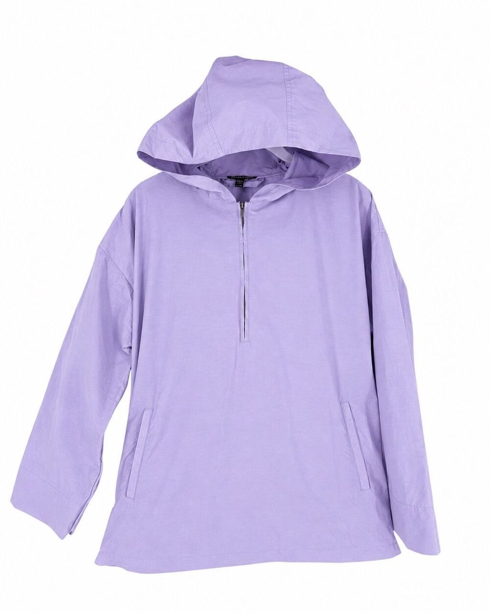 Eileen Fisher Hooded Half Zip Jacket Lavender XS Organic Cotton Sample Coat